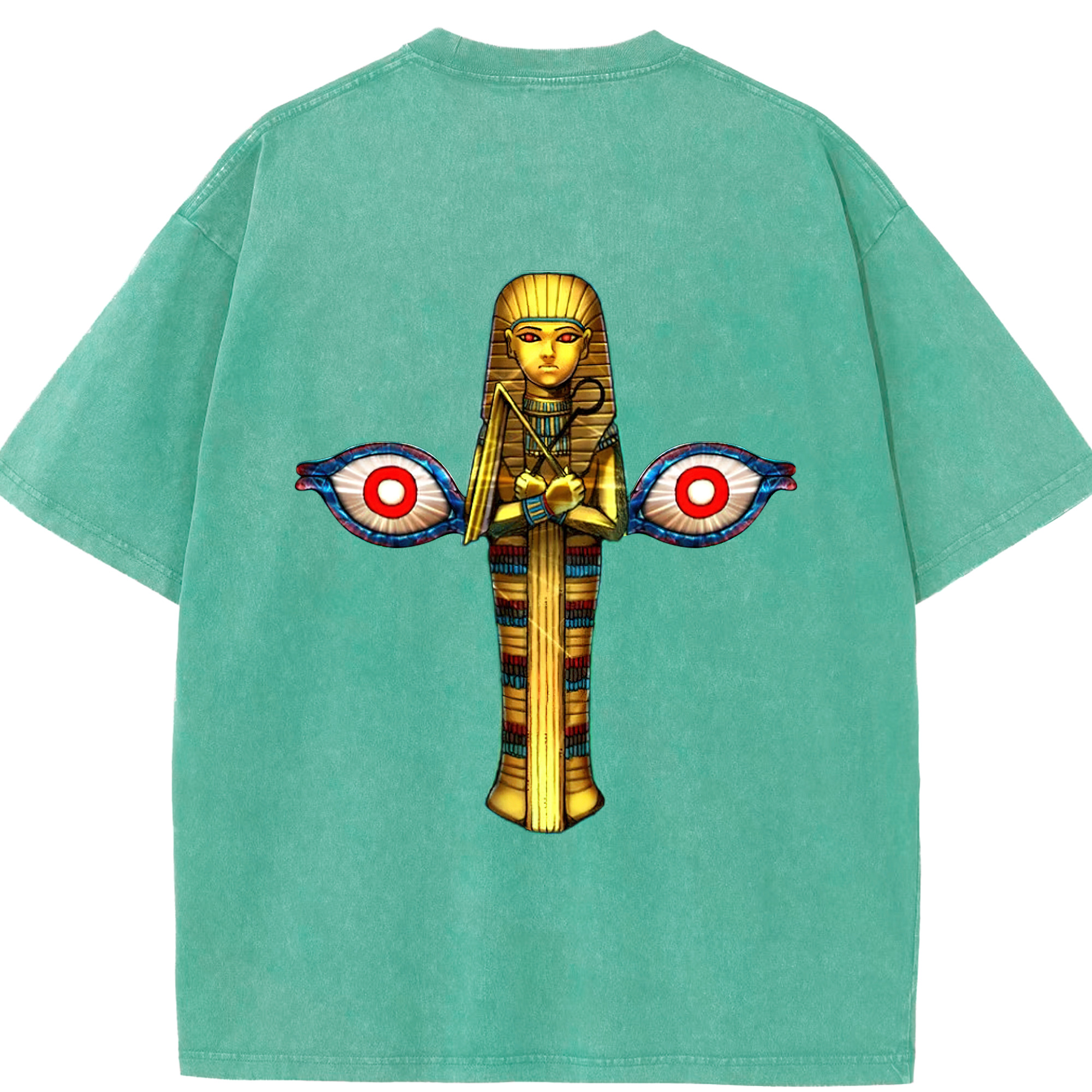 （画像用） 遊☆戯☆王 Yu-Gi-Oh! 綿100% ヴィンテージ風 半袖Tシャツ（背面プリント）